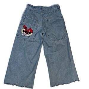 Vintage Y2K  A Lab Mega Rave Wide Leg Baggy Adult Distressed Blue Jeans -Size 32